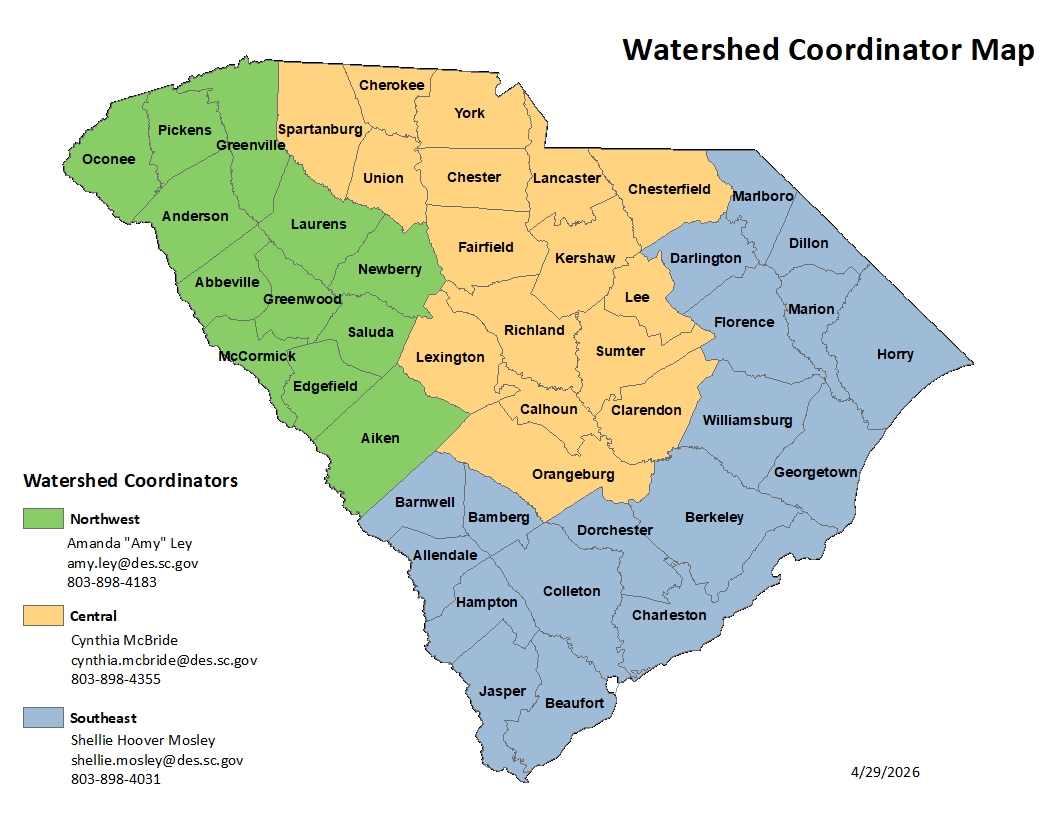 Watershed Coordinator Map