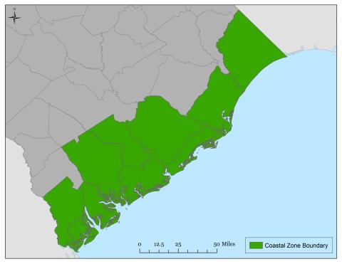 coastal zone of sc on a map