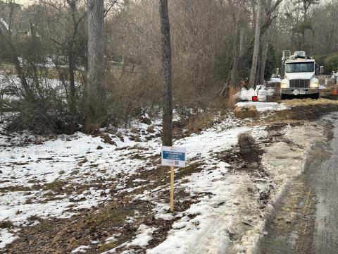 a sign of a cleanup
