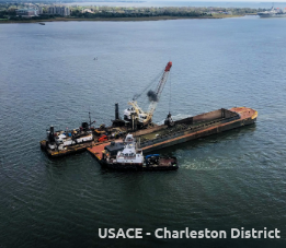 A photo of a dredging operation