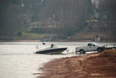 boat during drought