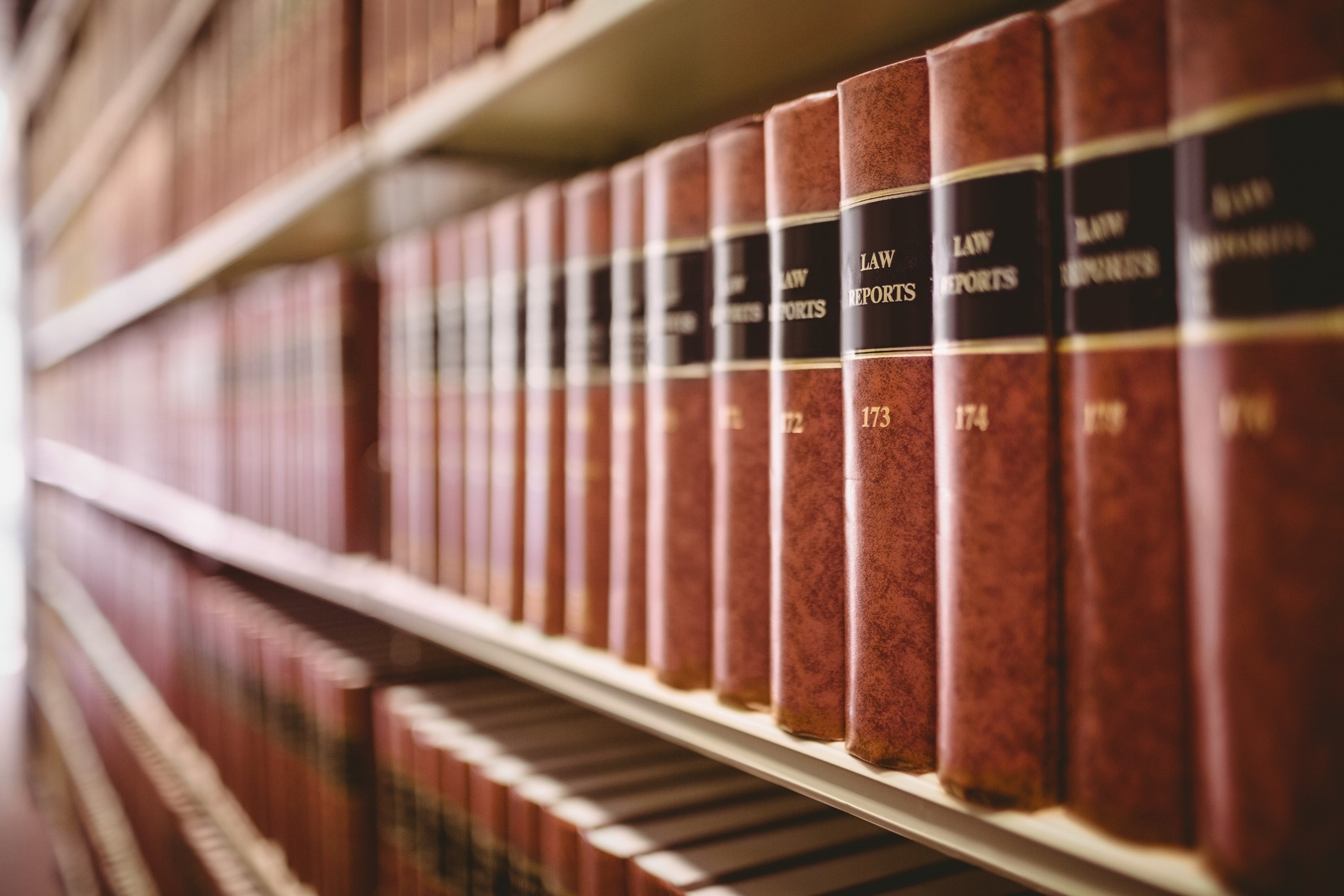 shelf of law books